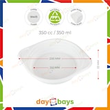thumbnail of DayBays 500 Stk. Suppenterrine 350 cc. 150x200x33 mm PP Weiß rund mit Ohren