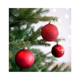 thumbnail of 34 Weihnachtskugeln 8cm Kunststoff Christbaumkugeln Set Weihnachtsbaum rot