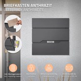 thumbnail of Briefkasten mit Zeitungsfach 37x11x36,5 cm Anthrazit aus Edelstahl