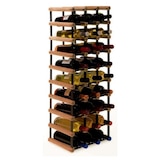 thumbnail of PROREGAL Modulares Weinregal VINOTECA MOD METAL | HxBxT 92,5x32,5x24,5cm | 3x9 Flaschen | Massives Kiefernholz | Braun geölt | Flaschenregal