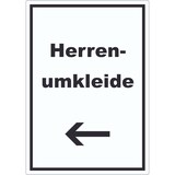 thumbnail of Herrenumkleide Aufkleber mit Text und Richtungspfeil links hochkant A1 (594x841mm)
