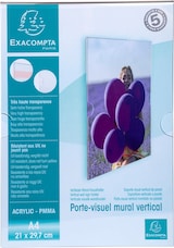 thumbnail of Exacompta 84858HD 10x Exacryl, Plakatträger zum Anschrauben und Ankleben, 1 Fach, A4 Hochformat - Kristall