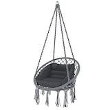 thumbnail of Poltrona Sospesa Pensile Da Giardino Corda In Cotone Struttura In Acciaio Cuscino Sedia Dondolo Amaca Esterno Terrazzo Design Fino A 160 Kg Grigio