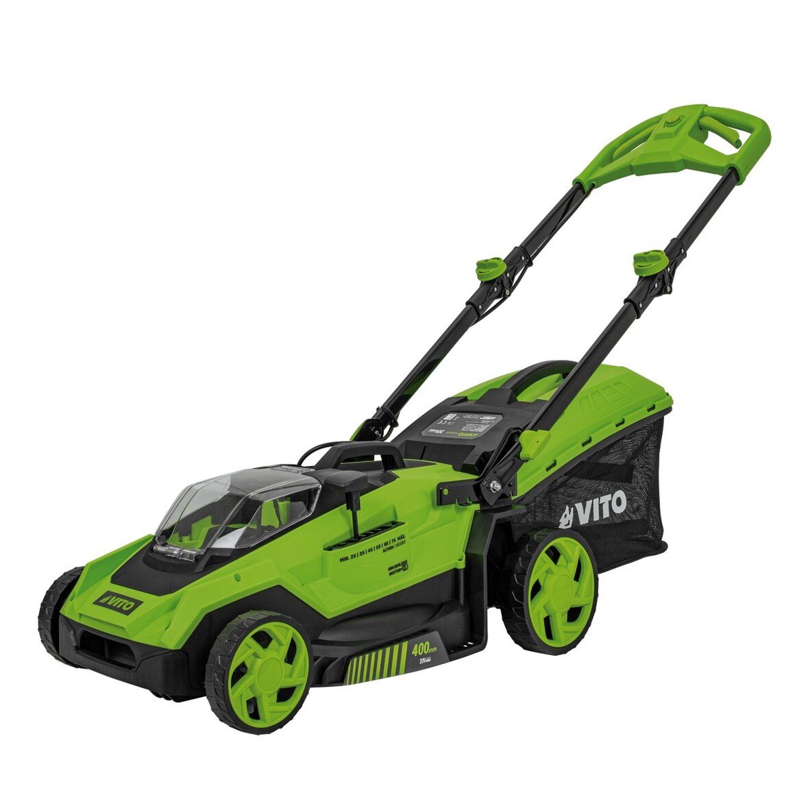 Tondeuse à gazon sans fil 40V LI Brushless Coupe 40cm Bac 40L Vendu Sans Batteries ni chargeur VITO