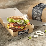 thumbnail of PAPSTAR 50 Burgerboxen, Pappe "pure" 7 cm x 9 cm x 9 cm "Good Food" klein
