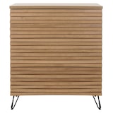 thumbnail of Kommode HWC-M49, Sideboard Schrank Highboard, 3D-Design 3 Schubladen MDF Metall 94x80x45cm ~ natur