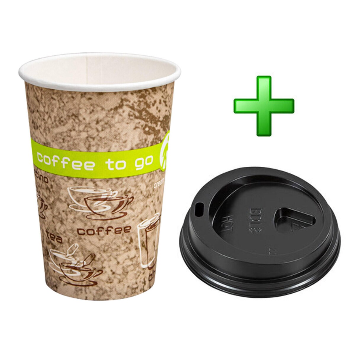 100x Kaffeebecher Coffee ToGo COFFEE DREAMS mit Deckel schwarz 10oz. 250 ml