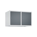 thumbnail of C+P Aufsatzschrank Classic PLUS, 2 Abteile, HxBxT 50x80x50cm, Zylinderschloss, Hellgrau/Anthrazit von PROREGAL