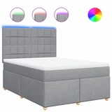 thumbnail of vidaXL Boxspringbett mit Matratze Hellgrau 140x190 cm Stoff