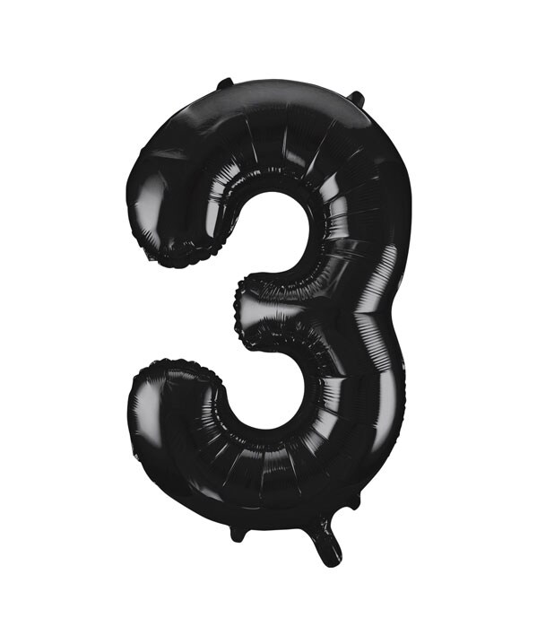 XL Folienballon Zahl 3 schwarz