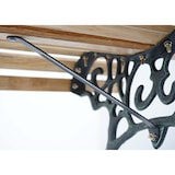 thumbnail of Tuinbank HWC-F97, parkbank houten bank, 2-zits gietijzer hout 122cm 22kg ~ lichtbruin