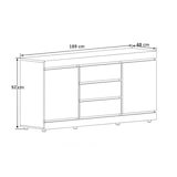 thumbnail of Matelpro - Buffet/bahut contemporain 189 cm coloris chêne Yannick - Moderne & Design -Chêne -  -Types de portes: Battantes