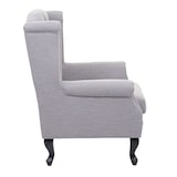 thumbnail of Poltrona Chesterfield, poltrona clube reclinável, tecido/têxtil repelente de água ~ cinzento com otomano