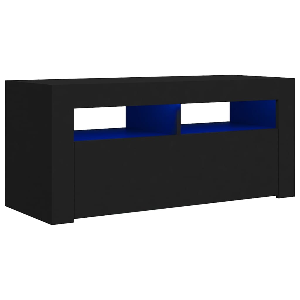 vidaXL TV-Schrank mit LED-Beleuchtung Schwarz 90x35x40 cm