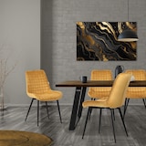 thumbnail of ML-Design – Esszimmerstühle 2er Set Senfgelb | Samt Sitzfläche, Rückenlehne, schwarze Metallbeine, gepolsterte Esszimmerstühle