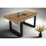 thumbnail of Esstisch Mango Massiv naturfarben 180 x 90 cm U-Gestell schwarz RIO