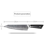 thumbnail of Kochmesser und Küchenmesser Damast Edelstahl Chefmesser mit 20 cm Klinge extra scharf Profimesser