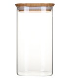 thumbnail of Boite alimentaire verre et bambou 1.4L -  140 cl Transparent Carre Verre Pebbly 11x11 cm