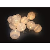 thumbnail of 10er Raffia Kugel-Lichterkette warmweiß batteriebetrieben Kugeln Dekolichterkette : Weiss