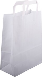 thumbnail of 3000 Papiertragetaschen 320 + 170 x 270 mm weiß stabile 80 g/m² Grammatur Papiertüten Geschenktüten BB-Verpackungen
