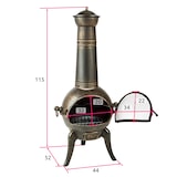 thumbnail of tectake Estufa de leña de hierro fundido para terraza  gris - 402197