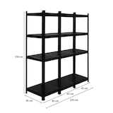 thumbnail of PROREGAL MegaDeal 3x All Black Series Schwerlastregal Ragnar HxBxT 150x45x45cm Fachlast 100kg Matt Schwarz, Steckregal, Garagenregal, Lagerregal