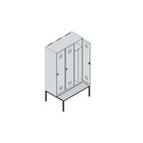 thumbnail of C+P Spind Classic PLUS, Kunststoff untergebaute Sitzbank, 3 Abteile, HxBxT 212x120x82cm, Sicherheitsdrehriegel, Hellgrau/Resedagrün von PROREGAL