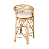thumbnail of Fauteuil de bar en rotin avec coussin -  H98 x L60  x P68 - Assise H78cm