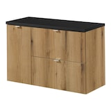 thumbnail of Helloshop26 - Badezimmer-Unterschrank für Waschbecken Designerstil 90 x 60 x 40 cm Eichenoptik schwarz 03_0010000