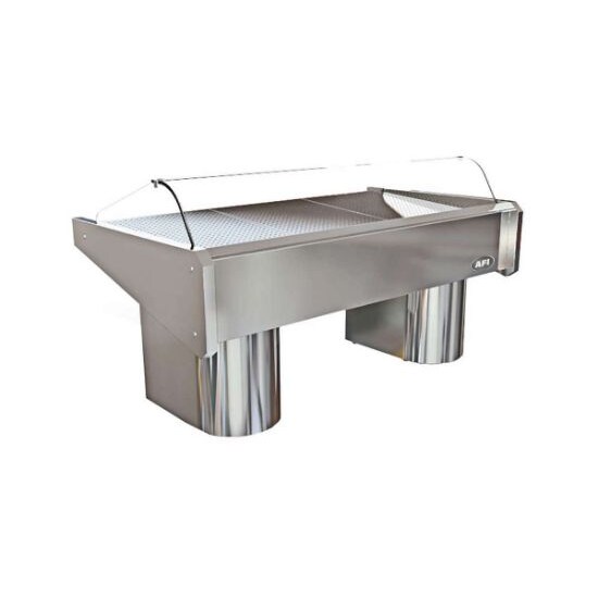 Vitrine réfrigérée à poissons L. 2500 mm avec plan d'exposition de 2248 x 800 mm