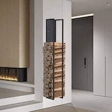 thumbnail of DanDiBo Kaminholzregal Innen Metall Schwarz Kaminholzständer 160 cm mit Rückwand an der Wand Hängend 96540 Holzkorb Kaminholzhalter Holzregal