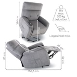 thumbnail of Fernsehsessel Aufstehhilfe, XXL-Relaxsessel, Liegefunktion, 200 kg Belastbarkeit, XXL-Sessel , Schlaffunktion, Mikrofaser, Dunkelgrau, Raburg Samson