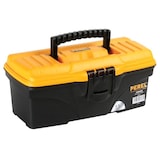 thumbnail of Caixa de ferramentas, polipropileno, bandeja removível, alça dobrável, fechamento de plástico, preto/amarelo, 320 x 165 x 136 mm.