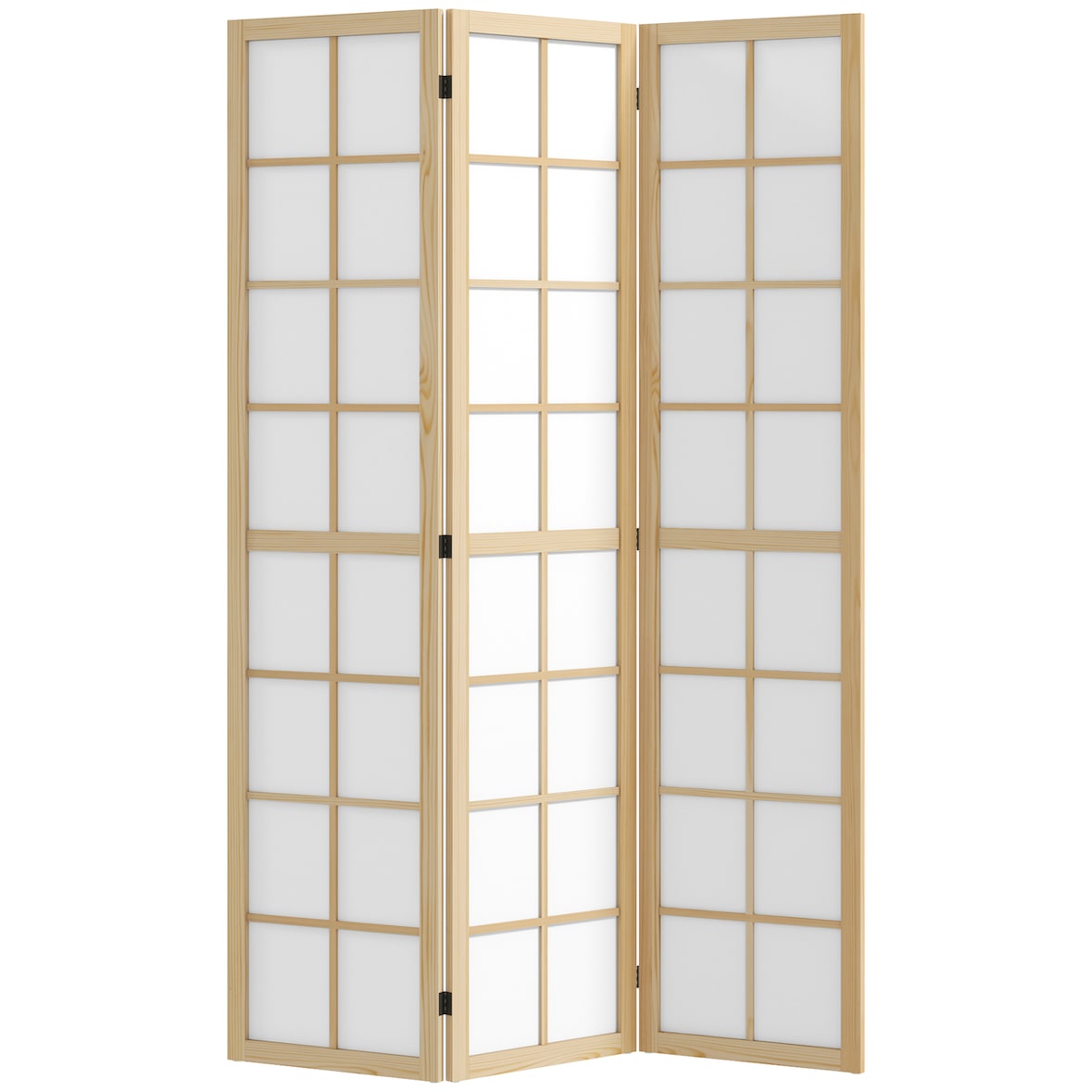 HOMCOM biombo de 3 paneles separador de ambientes plegable 120x170 cm biombo separador de ambientes para salón dormitorio oficina madera y blanco
