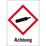 thumbnail of Dreifke® Aufkleber I Gefahrensymbol Gasflasche GHS 04, Achtung, Folie, 52x74mm, GHS-Verordnung