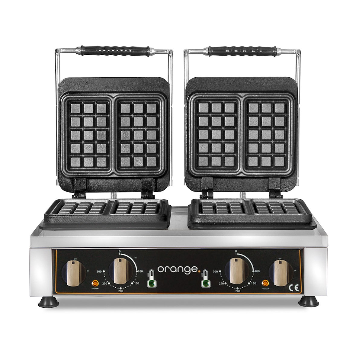 orange Waffeleisen Bruxelles, 2x 10,2x16,4x2,6 cm, wechselbare Platte
