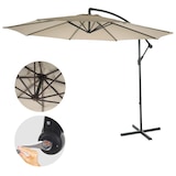 thumbnail of Ampelschirm Acerra, Sonnenschirm Sonnenschutz, Ø 3m neigbar, Polyester/Stahl 11kg ~ creme ohne Ständer
