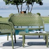 thumbnail of Conjunto lounge de jardín con sofá, 2 sillones apilables y mesa auxiliar de resina trenzada, terraza, piscina, bar, resistente – Sirmione - Verde