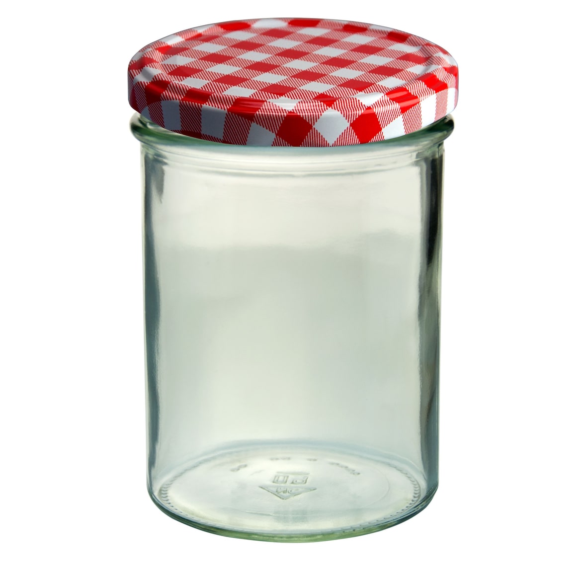 48er Set Sturzglas 435 ml Marmeladenglas Einmachglas Einweckglas To 82 rot karierter Deckel incl. Diamant-Zucker Gelierzauber Rezeptheft