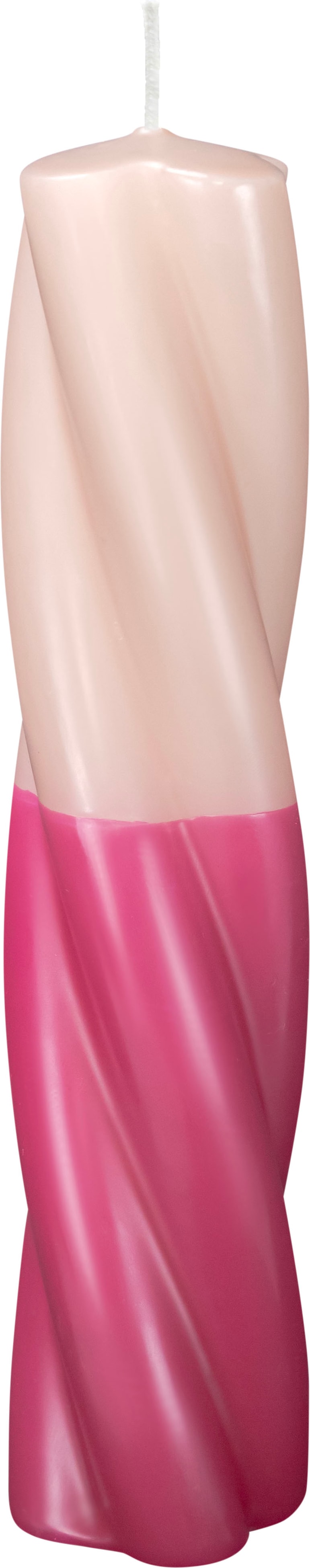 Kerzen Elegant Twist Magenta-Lachs 200 x Ø 40 mm, 1 Stück
