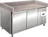 thumbnail of Belüftete 2-türige Pizzatheke aus Edelstahl. Platte aus Granit. Digitales Thermometer. Automatische Abtauung. Temperatur +2°C/+8°C. Modell PZ02