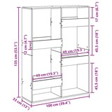 thumbnail of vidaXL Bücherregal Braun Eichen-Optik 100x33x135 cm Holzwerkstoff