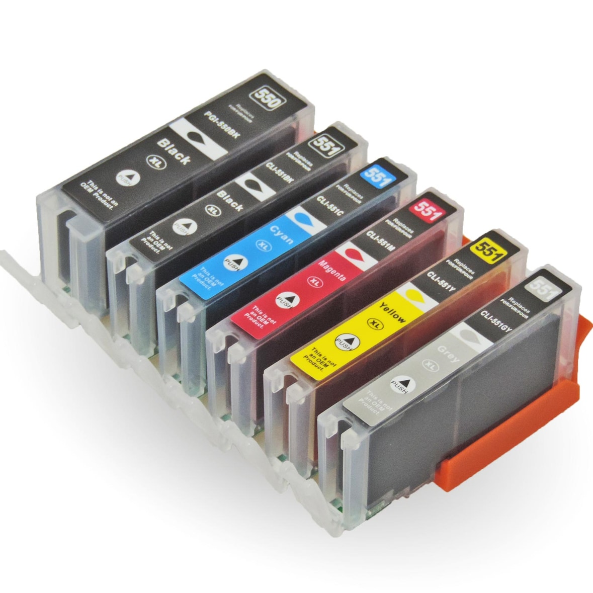 Kompatibel 6er Set Canon PGI-550 XL, CLI-551 XL Druckerpatronen Tinte inkl. Grau von D&C