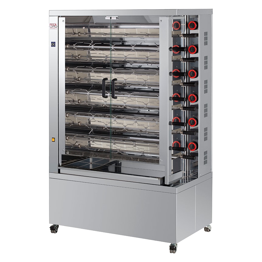 Rôtissoire Poulet Professionnelle à Gaz - 66 Poulets - Féca