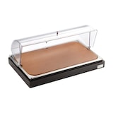 thumbnail of Pintinox Vassoio rettangolare per formaggi, Acciaio Inox 18/10-base in legno nero non inclusa