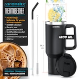 thumbnail of Arendo Thermobecher 1200 ml, Edelstahl Tumbler mit Deckel, Henkel, Strohhalm, doppelwandig, vakuumdicht, auslaufsicher