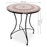 thumbnail of Mosaiktisch, 60 cm Ø, Gartentisch mit Mosaikmuster, Kleiner Balkon- und Terrassentisch mit mediterranem Flair, Rotbraun-Terrakotta-Grau, Raburg Mayla