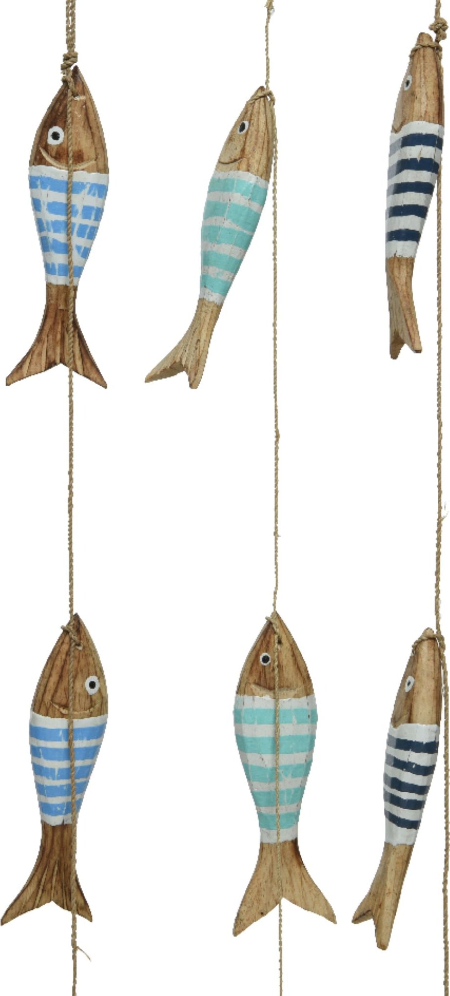 1 Fisch Deko Maritim 100cm Holz Dekofische zum Aufhängen Holzfische Dekoidee Geschenkidee Tischdeko Meeresdeko Stranddeko Blau Natur