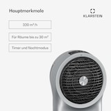 thumbnail of Whirlwind Luftkühler | 320 m³/h | 6 l | 30 m² | 2 Kühlpacks | 3 Modi | 60 W Silber