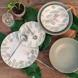 thumbnail of Service d'assiettes 12 pièces Episia -  Vert Rond Porcelaine Table Passion 28x28 cm